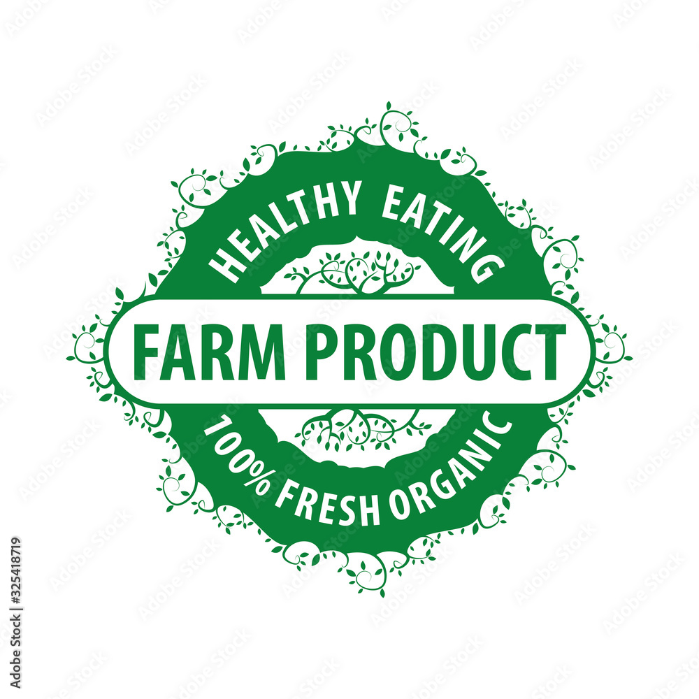 100 Percent Nature Green Sign with white three leaves logo 100 Percent Nature Green Sign with white three leaves logo