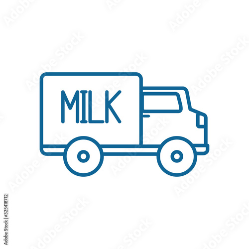 Isolated milk truck line style icon vector design