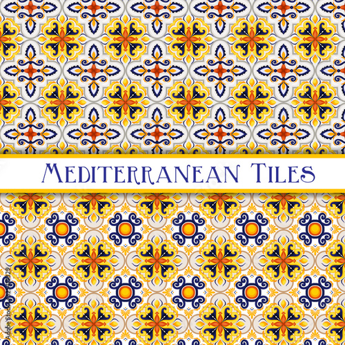 Beautiful painted mediterranean traditional tiles