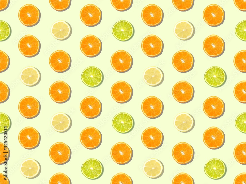 Seamless bright spring pattern with vitamin and  freshness.