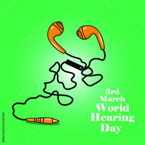 3rd march world hearing day illustration in vector file  photo