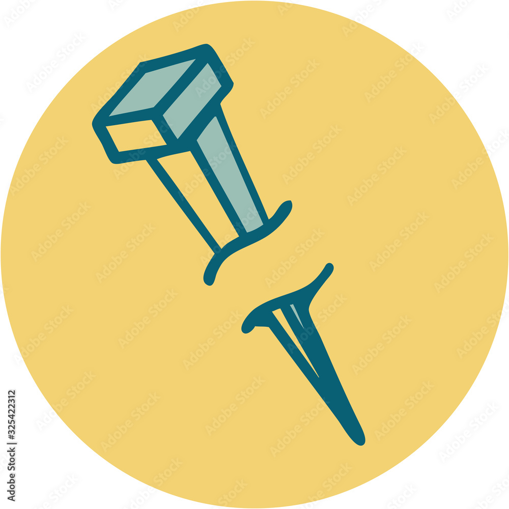 tattoo style icon of iron nail tattoo style icon of iron nail