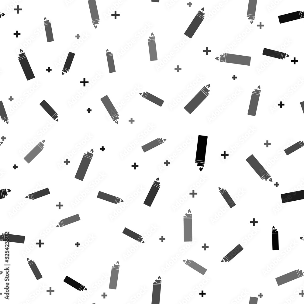 Black Lighter icon isolated seamless pattern on white background. Vector Illustration Black Lighter icon isolated seamless pattern on white background. Vector Illustration