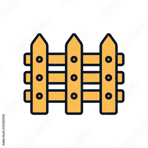 Isolated fence line fill style icon vector design