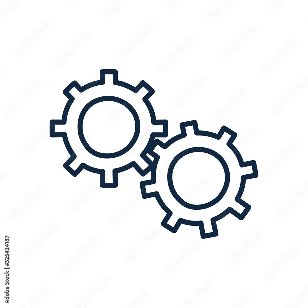 Isolated gears doodle line style icon vector design