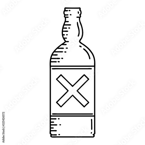 black line tattoo of a bottle