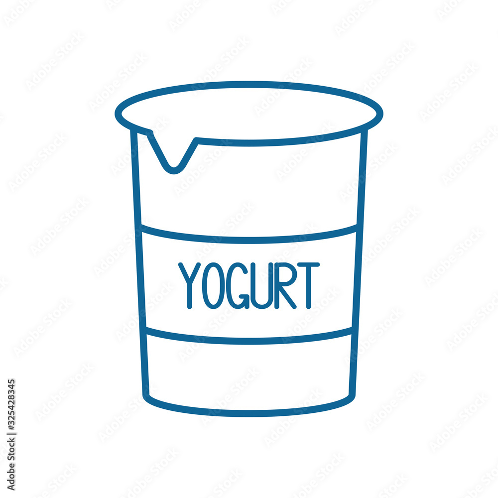 Isolated yogurt glass line style icon vector design Isolated yogurt glass line style icon vector design