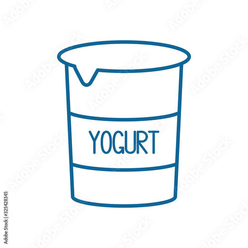 Isolated yogurt glass line style icon vector design