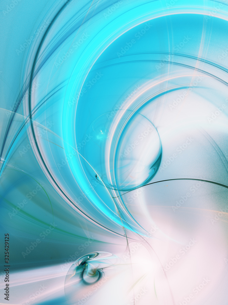 Obraz premium blue abstract fractal background 3d rendering illustration