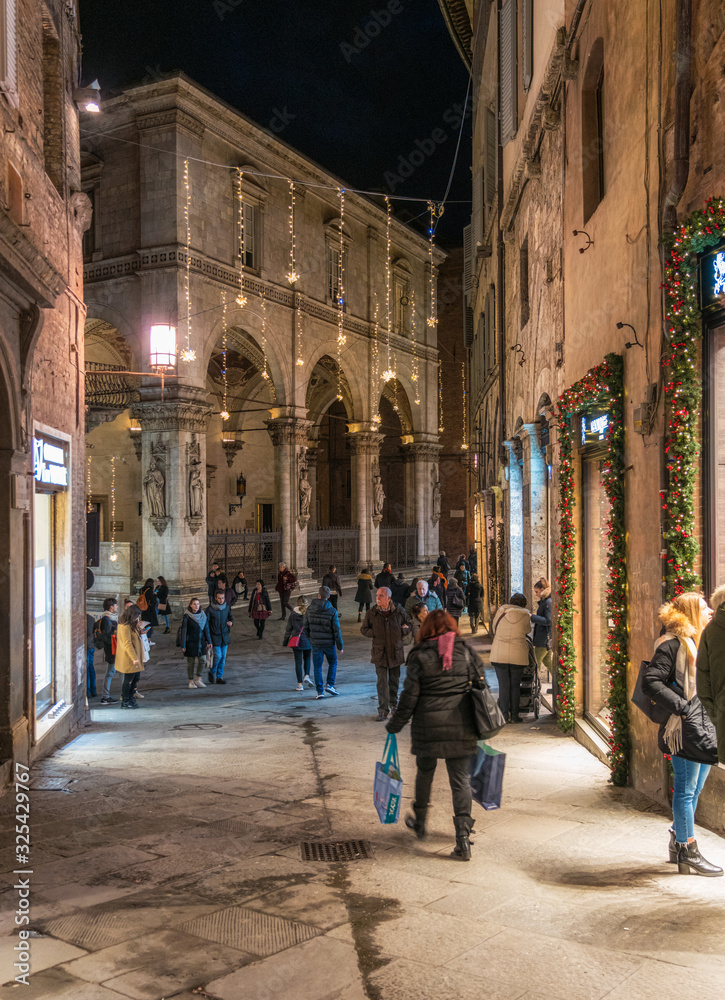 Picturesque view in Siena during Christmas time. Tuscany, Italy Picturesque view in Siena during Christmas time. Tuscany, Italy