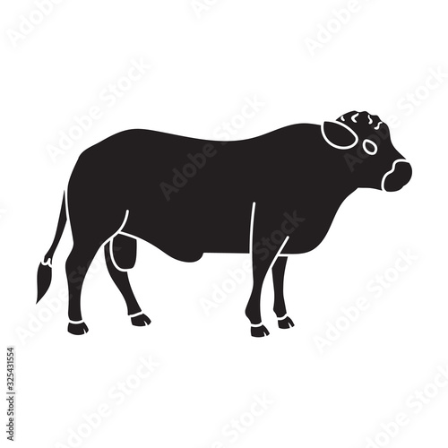 Bull vector icon.Black vector icon isolated on white background bull.