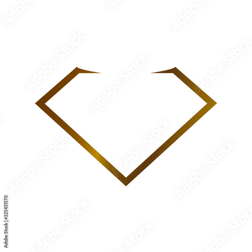 Gold color gems luxury diamond shape logo