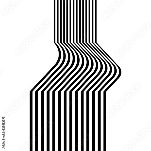 Black and white vertical stripes on background