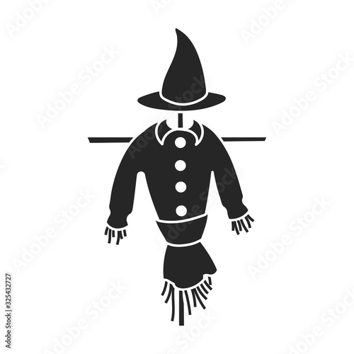 Scarecrow vector icon.Black vector icon isolated on white background scarecrow.