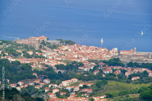 VIew of Collioure and the ocean photo