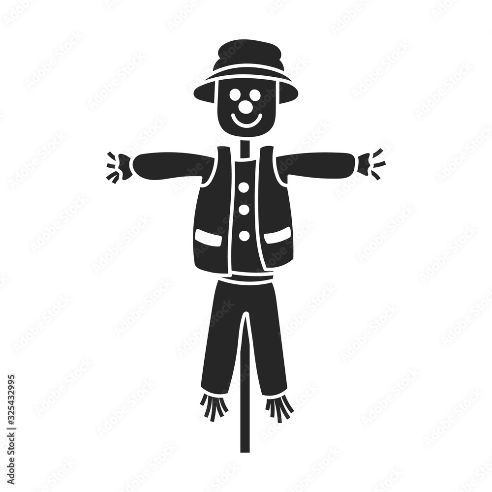 Scarecrow vector icon.Black vector icon isolated on white background scarecrow.