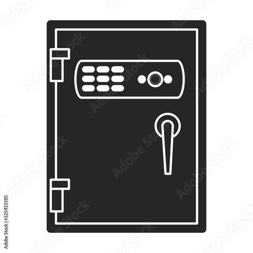 Bank safe vector icon.Black vector icon isolated on white background bank safe.