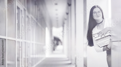 Young girl student on the street