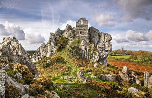 Roche Rock ruins, Cornwall, UK photo