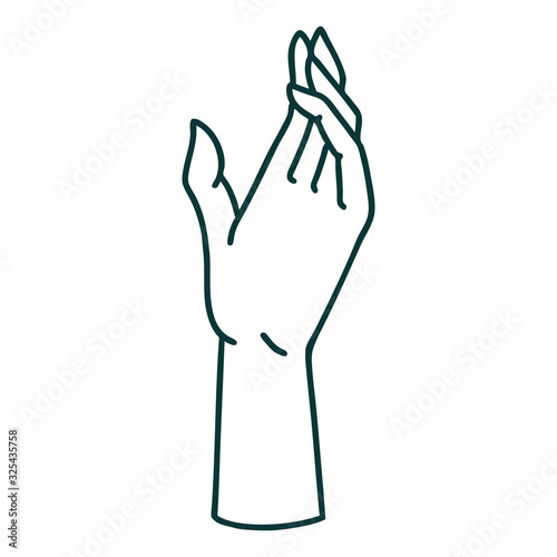 tattoo style icon of a hand