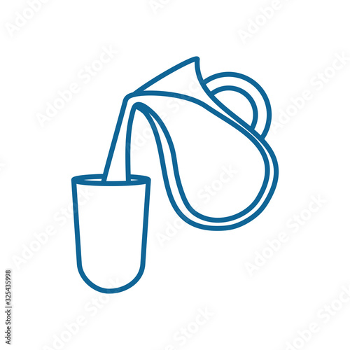 Isolated milk jar and glass line style icon vector design