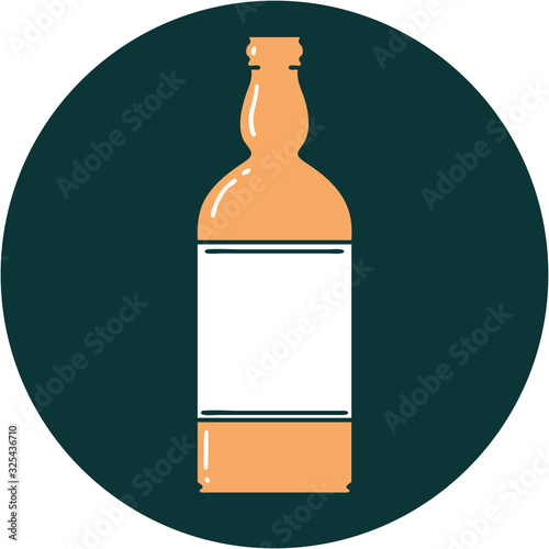 tattoo style icon of a bottle