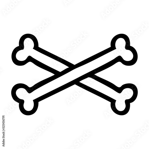 black line tattoo of cross bones