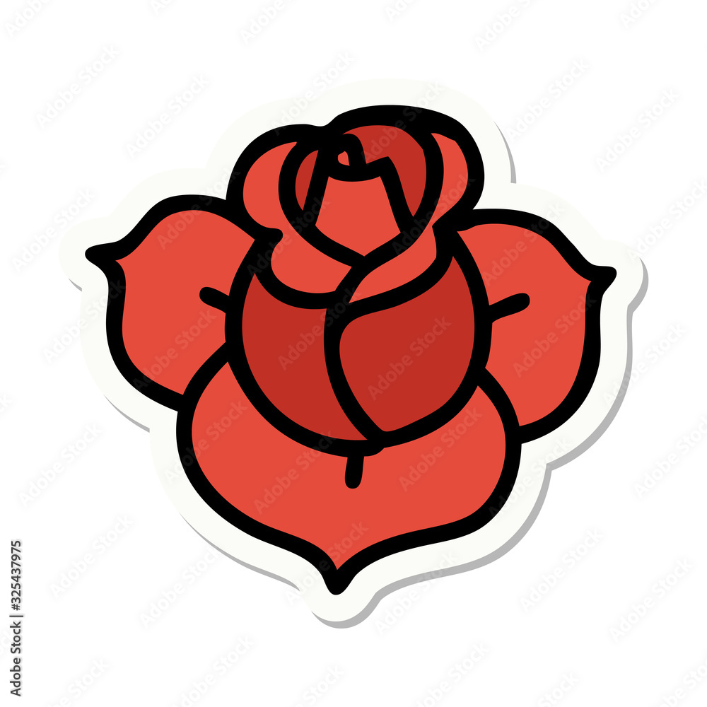 tattoo style sticker of a flower tattoo style sticker of a flower