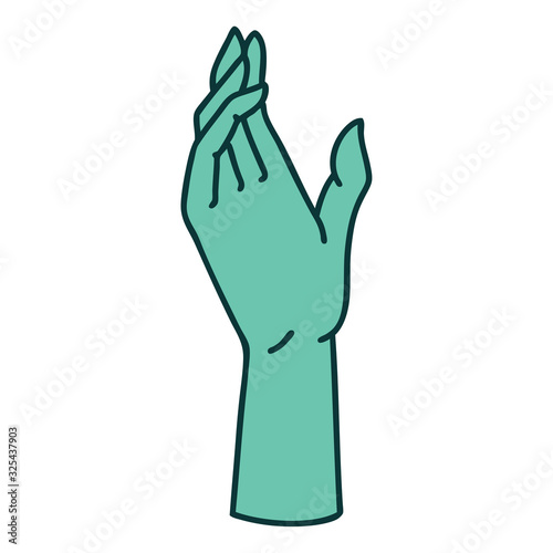 tattoo style icon of a hand