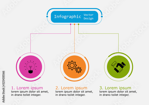 Infographic vector design template for illustration. Presentation business infographic template with 3 options.
