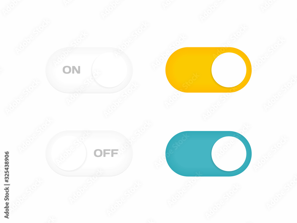 On and Off toggle switch buttons. Modern flat style vector illustration On and Off toggle switch buttons. Modern flat style vector illustration