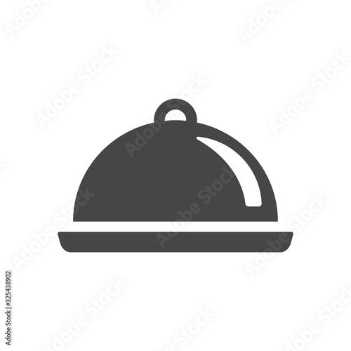 Food tray cover symbol. Menu title logo. Vector icon graphic art isolated on white background.