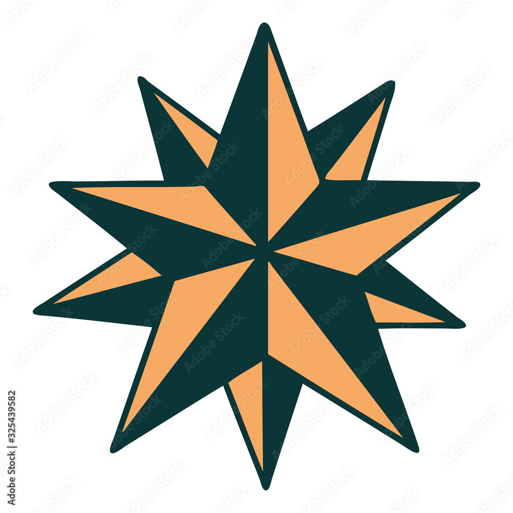 tattoo style icon of a star tattoo style icon of a star