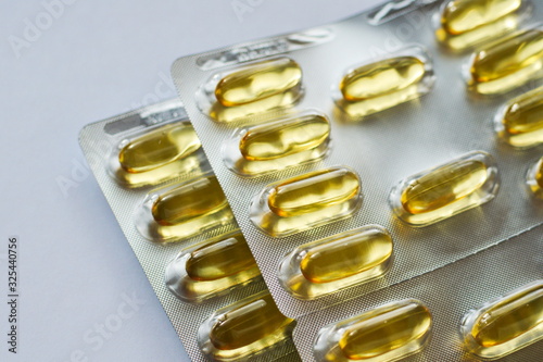 Fish oil capsules in blister pack