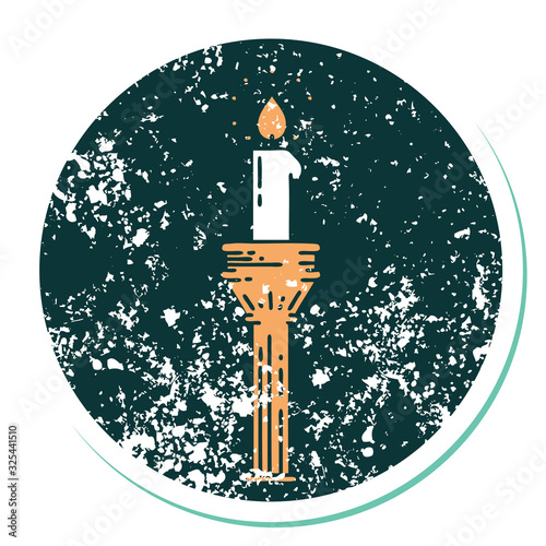 distressed sticker tattoo style icon of a candelabra