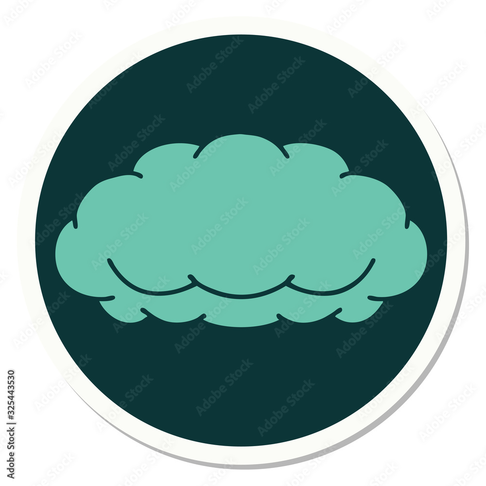 tattoo style sticker of a cloud a grey cloud tattoo style sticker of a cloud a grey cloud