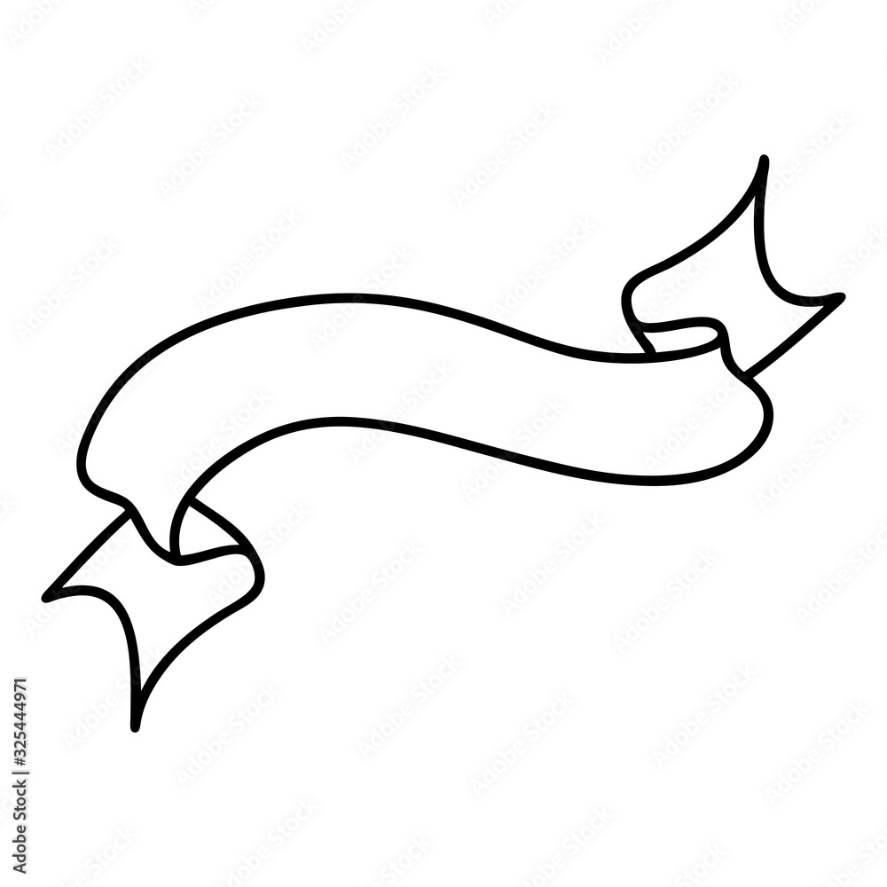 Fototapeta premium black line tattoo of a banner