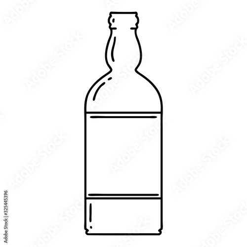 black line tattoo of a bottle
