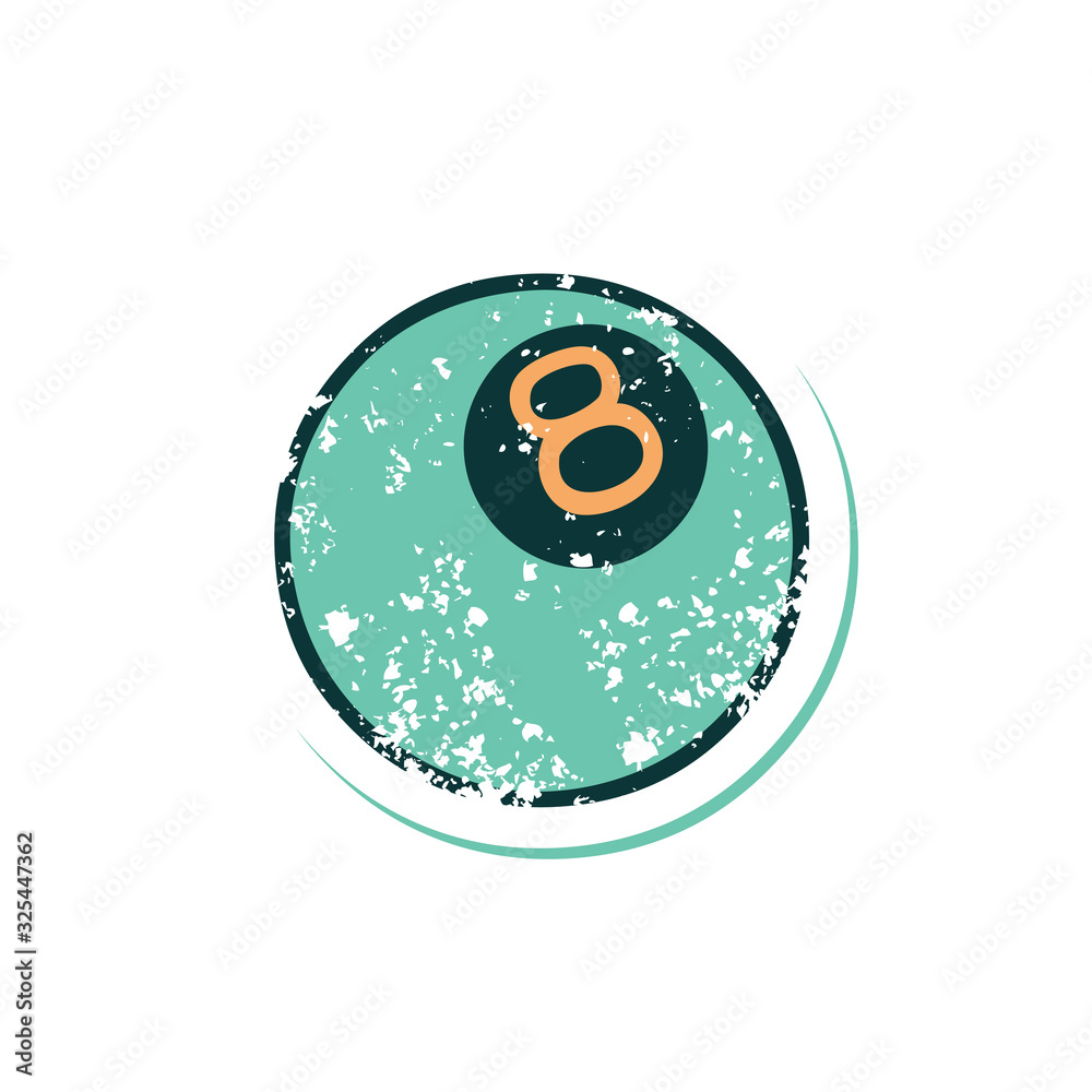 distressed sticker tattoo style icon of a 8 ball distressed sticker tattoo style icon of a 8 ball