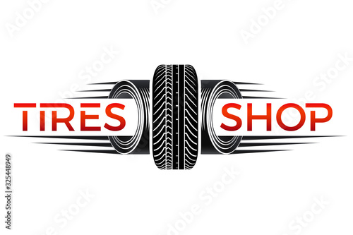 Reifenhandel - Logo design mit Autoreifen