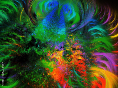 Wallpaper Mural green abstract fractal background 3d rendering illustration Torontodigital.ca
