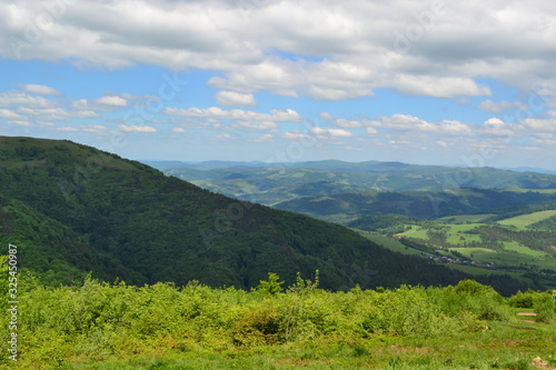 view of the Carpathian mountains on a sunny summer day, Carpathians, Ukraine