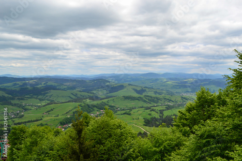 Fototapeta Naklejka Na Ścianę i Meble -  view of the Carpathian mountains on a sunny summer day, Carpathians, Ukraine