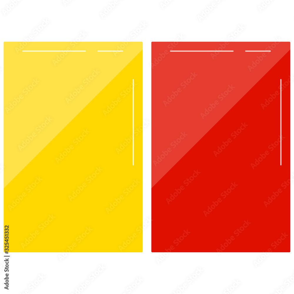 Football red and yellow card vector set isolated on white background. Football red and yellow card vector set isolated on white background.