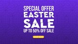 Happy Easter sale promotion design and banner stock illustration.