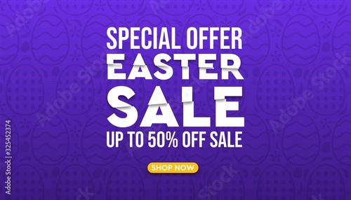 Happy Easter sale promotion design and banner stock illustration.