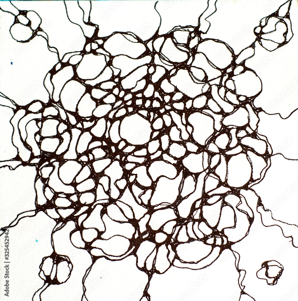 Naklejka premium Graphic black mandala on white background.