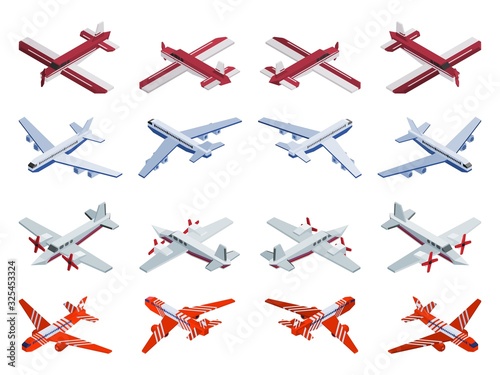 passenger and cargo aircraft isometric selection