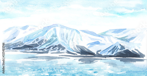 Canvas-taulu Arctic landscape and glacier