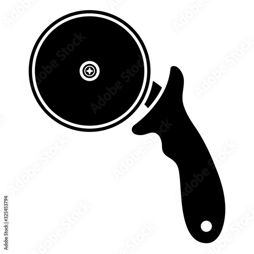 pizza cutter with handle illustration icon graphic photo